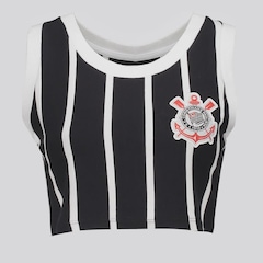 Cropped Corinthians Logo Bordado Listrado FutFanatics Feminino - Foto 1