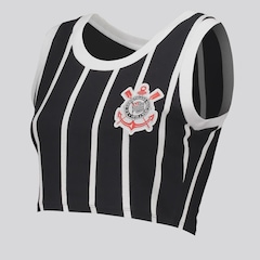 Cropped Corinthians Logo Bordado Listrado FutFanatics Feminino - Foto 2