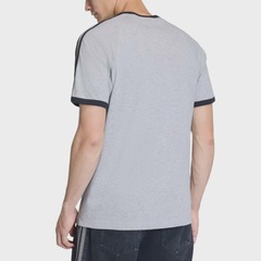 Camiseta Adidas 3 Stripes Medium Grey Masculina - Foto 2