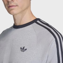 Camiseta Adidas 3 Stripes Medium Grey Masculina - Foto 3