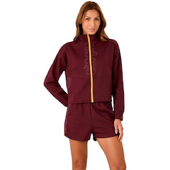 Jaqueta Feminina Moletom Bicolor Alto Giro - Foto 1