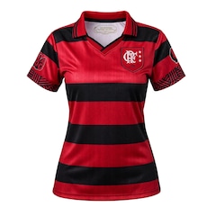 Camisa do Flamengo Polo Retrô 1996 Uniforme 1 Torcedora Betel - Feminina - Foto 1
