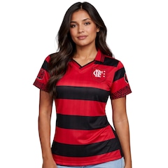 Camisa do Flamengo Polo Retrô 1996 Uniforme 1 Torcedora Betel - Feminina - Foto 2