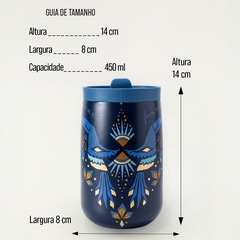 Copo Térmico Farm Que Sede Lenço Magia Tropical de Aço 450ml - Foto 5