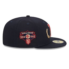 Boné Adulto New Era 59FIFTY Boston Red Sox Gold Leaf Aba Curva - Foto 4