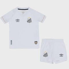Kit de Uniforme de Futebol do Santos Futebol Clube I 26/27 Umbro Infantil - Foto 1