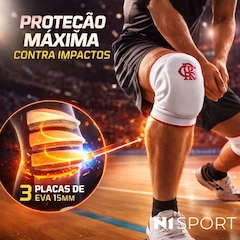 Joelheira Vôlei N1 Sport Slide Flamengo - Foto 3