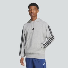 Blusão Moletom Masculino 3 Listras com Capuz adidas - Foto 1