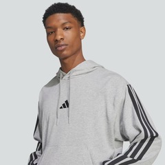 Blusão Moletom Masculino 3 Listras com Capuz adidas - Foto 4