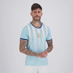 Camisa Argentina Lanes Azul 8 Enzo FutFanatics Masculina - Foto 3