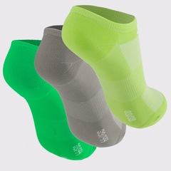 Kit 3 Meia Masculinas Cano Invisível Neon Olympikus - Foto 2