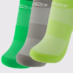 Kit 3 Meia Masculinas Cano Invisível Neon Olympikus - Foto 3