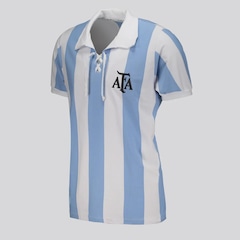 Camisa Argentina Retrô Cordinha FutFanatics Masculina - Foto 2