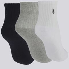 Kit Meia Cano Médio AM Sport Cano Médio 3 Pares Unissex - Foto 2