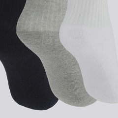 Kit Meia Cano Médio AM Sport Cano Médio 3 Pares Unissex - Foto 4
