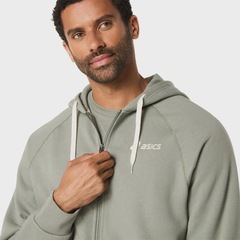 Blusa ASICS Logo Fleece Full Zip Hoodie Masculino - Foto 4