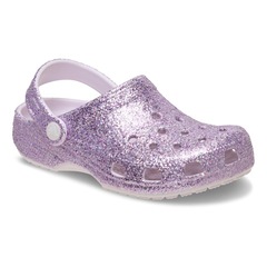 Sandália Crocs Classic Chunky Glitter Clog K Grape Ice - Foto 2
