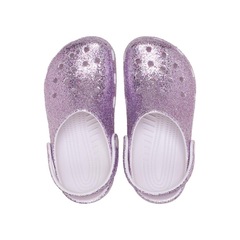 Sandália Crocs Classic Chunky Glitter Clog K Grape Ice - Foto 4