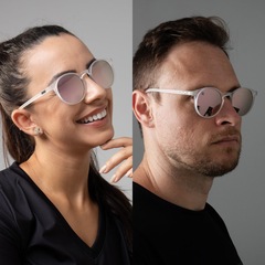 Óculos HUPI Tribus Cristal Lente Rosa Espelhado - Foto 4