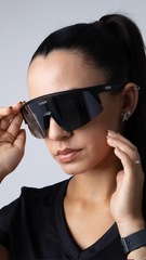 Óculos HUPI Sprint Preto Lente Prata Espelhado - Foto 3