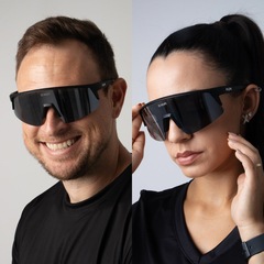 Óculos HUPI Sprint Preto Lente Prata Espelhado - Foto 4