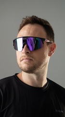 Óculos HUPI Sprint Preto e Roxo Lente Roxo Espelhado - Foto 10