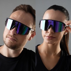 Óculos HUPI Sprint Preto e Roxo Lente Roxo Espelhado - Foto 4