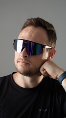 Óculos HUPI Sprint Preto e Roxo Lente Roxo Espelhado - Foto 8