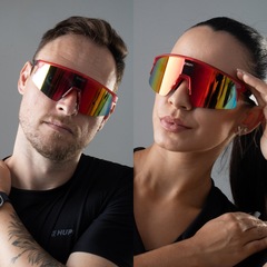 Óculos HUPI Sprint Cristal Lente Vermelho Espelhado - Foto 4