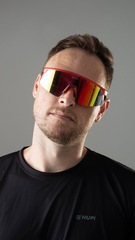 Óculos HUPI Sprint Cristal Lente Vermelho Espelhado - Foto 5