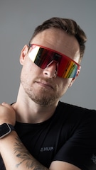 Óculos HUPI Sprint Cristal Lente Vermelho Espelhado - Foto 7