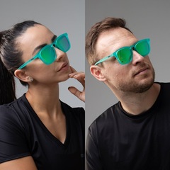 Óculos HUPI Rookie Cristal Verde Lente Verde Espelhado - Foto 4