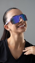 Óculos HUPI Nitro Roxo Lente Roxo Espelhado - Foto 5