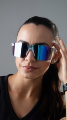 Óculos HUPI Nitro Cristal Lente Azul Espelhado - Foto 8