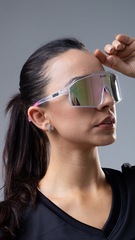 Óculos HUPI Edge Cristal Rosa Lente Rosa Espelhado - Foto 5