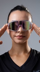 Óculos HUPI Edge Cristal Rosa Lente Rosa Espelhado - Foto 8