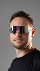 Óculos HUPI Edge Cristal Rosa Lente Rosa Espelhado - Foto 9