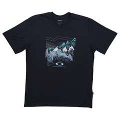 Camiseta Oakley Outline Mountains Blackout - Masculina - Foto 1