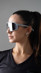 Óculos HUPI Edge Cinza Lente Prata Espelhado - Foto 7