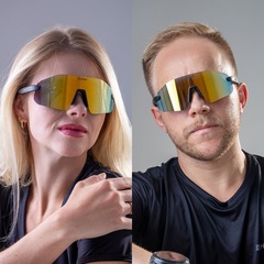 Óculos HUPI Champs Preto Lente Dourado Espelhado - Foto 4