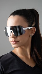 Óculos HUPI Champs Branco Lente Cristal Espelhado - Foto 7