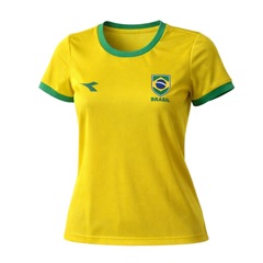 Camisa Brasil Diadora Plus Size Campione - Feminina - Foto 1