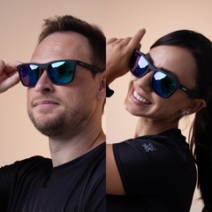 Óculos HUPI Zeno Preto Lente Verde Espelhado - Foto 4