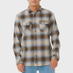 Camisa Flanela Rip Curl Count Brown Blue - Masculina - Foto 1