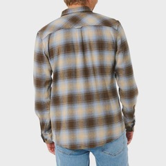 Camisa Flanela Rip Curl Count Brown Blue - Masculina - Foto 2