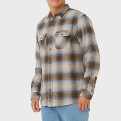 Camisa Flanela Rip Curl Count Brown Blue - Masculina - Foto 3