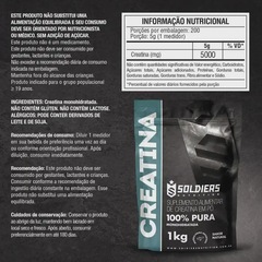 Creatina Monohidratada 1kg 100% Pura Importada - Soldiers Nutrition - Foto 2