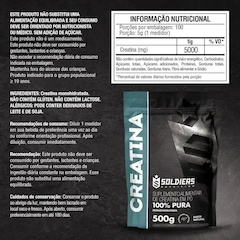 Creatina Monohidratada 500g 100% Pura Importada - Soldiers Nutrition - Foto 2