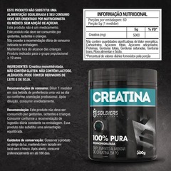 Creatina Monohidratada 300g 100% Pura Importada - Soldiers Nutrition - Foto 2