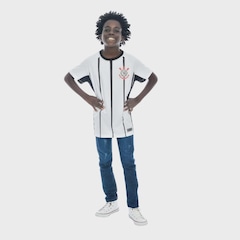 Camiseta do Corinthians Raglan Listrada Coimbra - Infantil - Foto 1